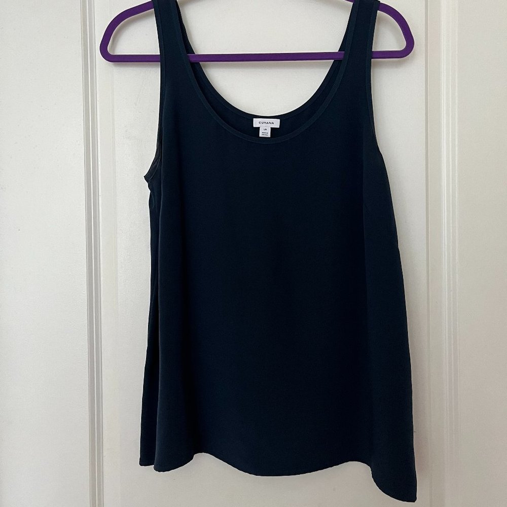 Navy Blue Cuyana Silk Tank Size L